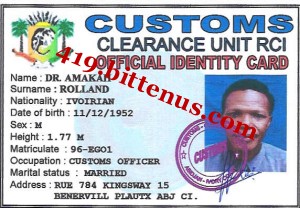 Dr Amakah Rolland ID Card